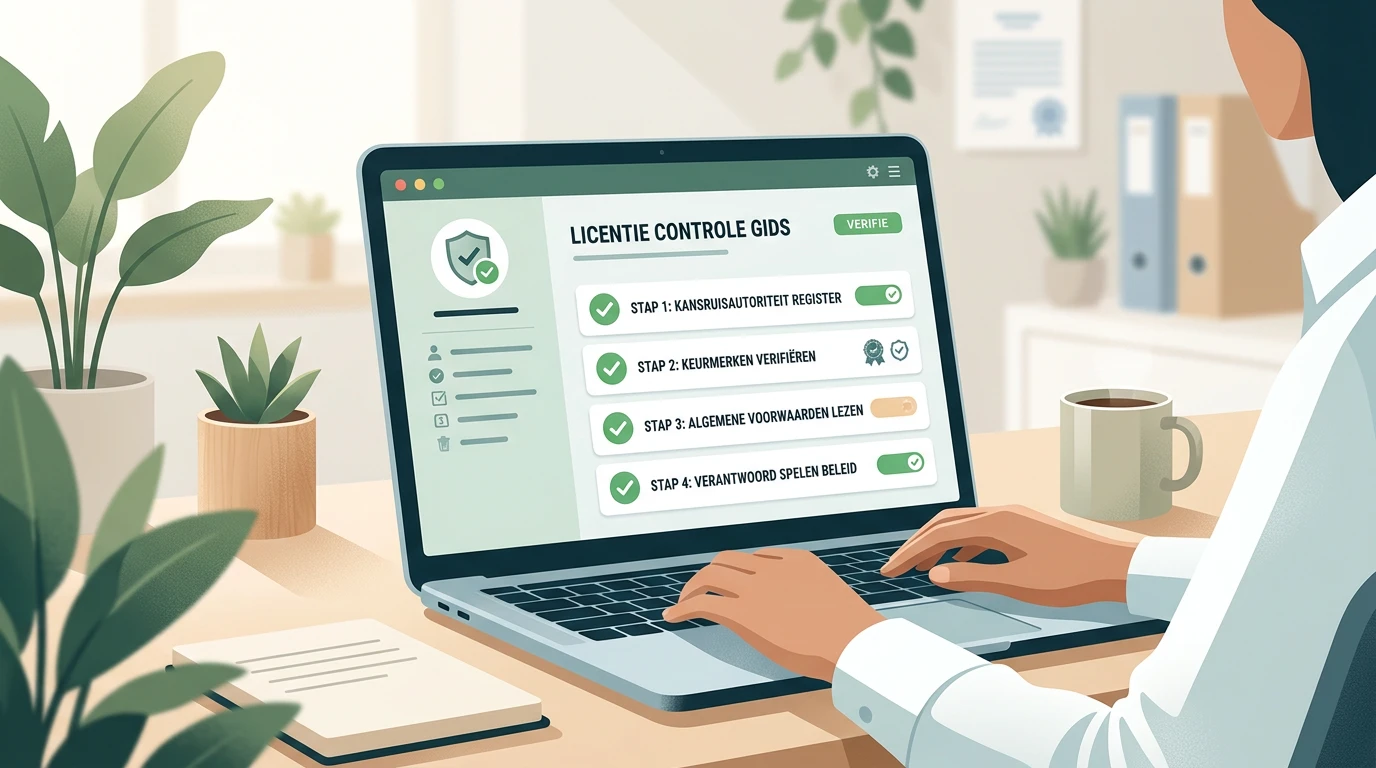 Een rustige controlekaart met stappen om een online casino in Nederland te verifiëren